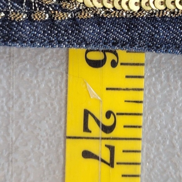 Chicos Denim Jean Jacket Size 3 US 16 XL Womens Sequin Embellished Blue New - Picture 11 of 12